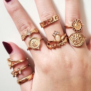 *FREE NEW Set of 10 Gold-Colored Rings